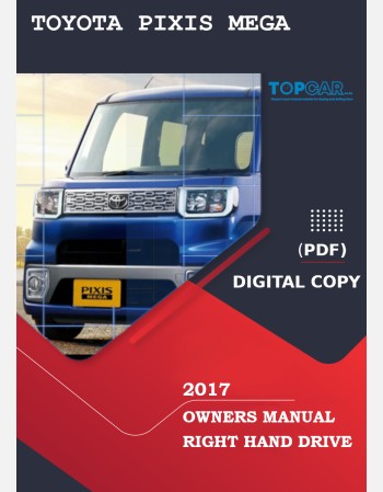 toyota pixis mega 2017 owners manual in english